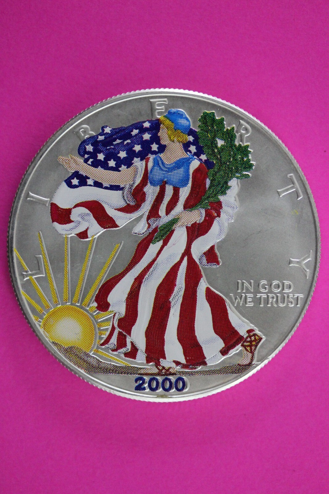 Colorized 2000 American Silver Eagle 1 Ounce .999 Fine Exact Coin Shown N0520