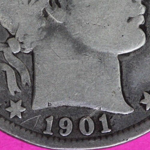 1901 P Barber Liberty Half Dollar Scarce Semi Key Date Coin Philadelphia 10
