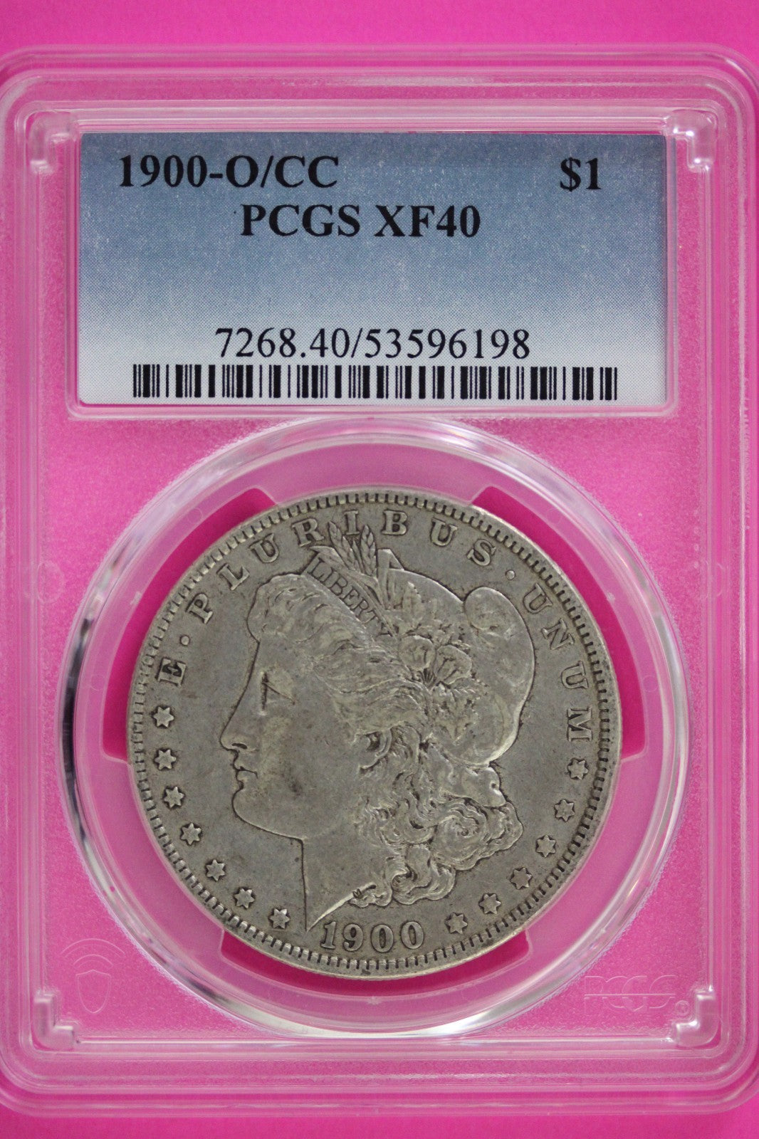 1900 O/CC XF 40 Liberty Morgan Silver Dollar PCGS Graded Authentic Certified 84