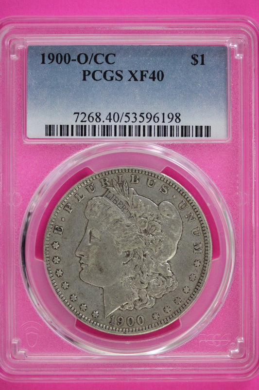 1900 O/CC XF 40 Liberty Morgan Silver Dollar PCGS Graded Authentic Certified 84