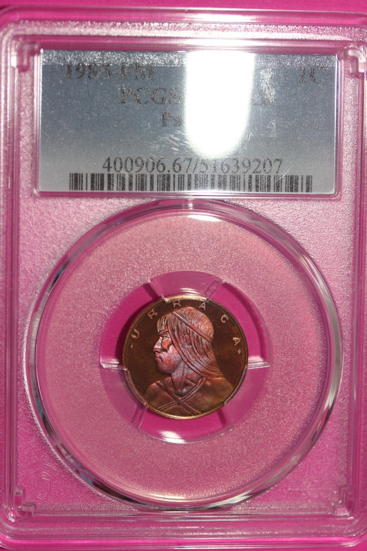 Pop 1 None Finer 1985 FM PR 67 RB Panama 1 Centesimo Toned PCGS  Certified 126
