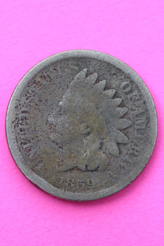 1859 Copper Nickel Indian Head Cent Penny Exact Early Type Coin Pictured 108