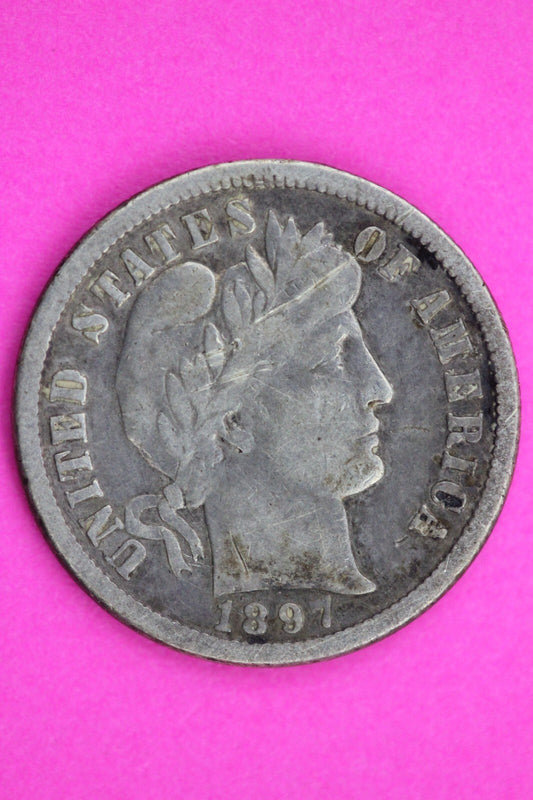 1897 O Barber Liberty Dime Scarce Semi Key Date Silver Coin Free Shipping 0073