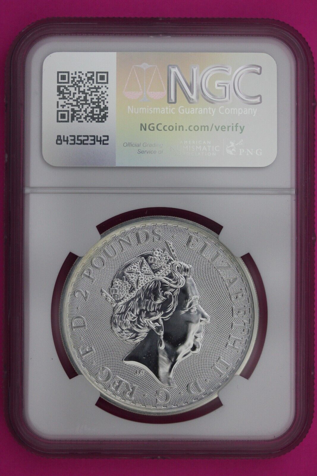 2017 MS 69 Great Britain £2 Britannia 20th Anniversary Privy NGC Graded Slab 907
