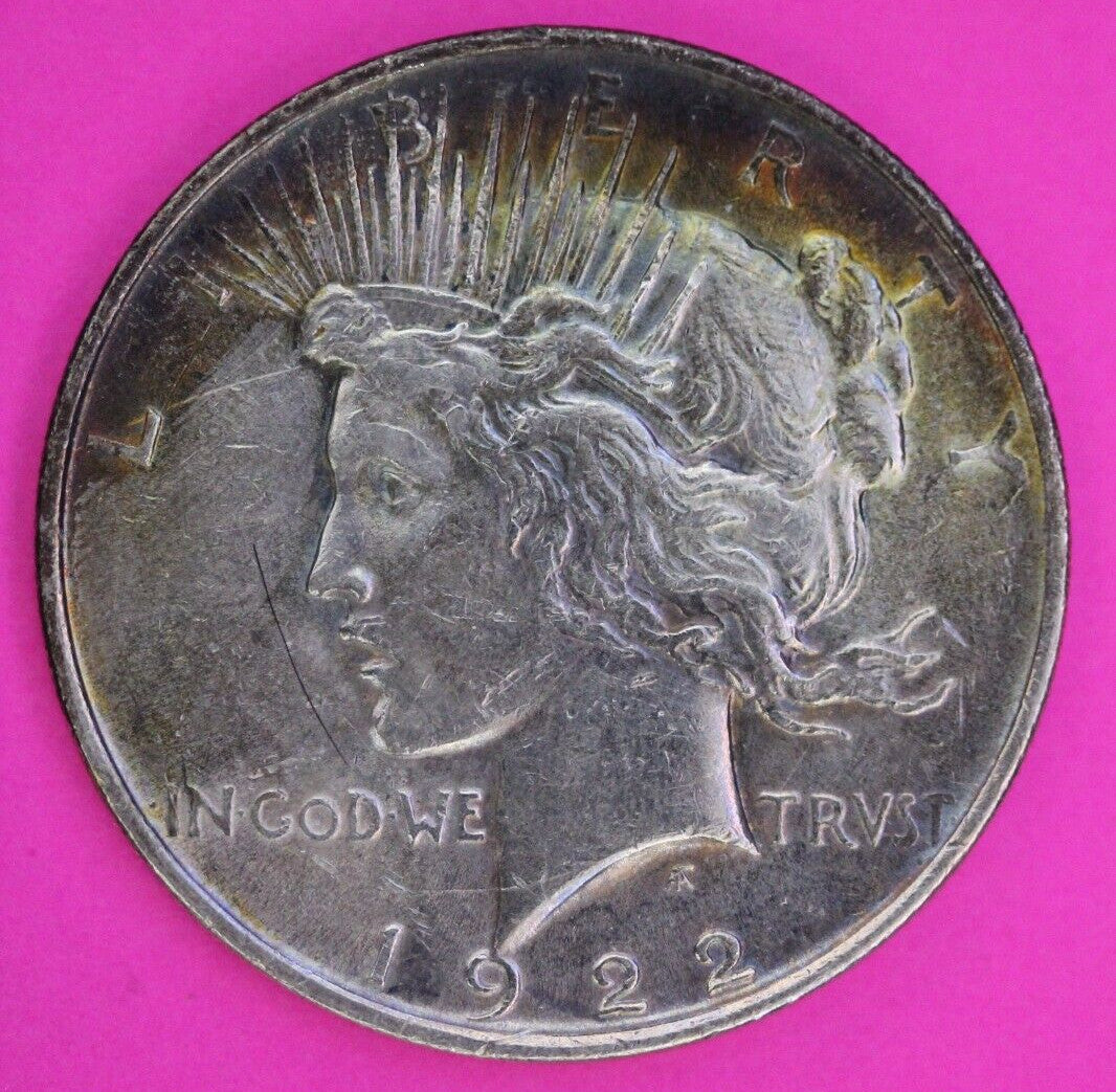 Toned High Grade 1922 P Liberty Peace Silver Dollar Philadelphia Mint Coin 229