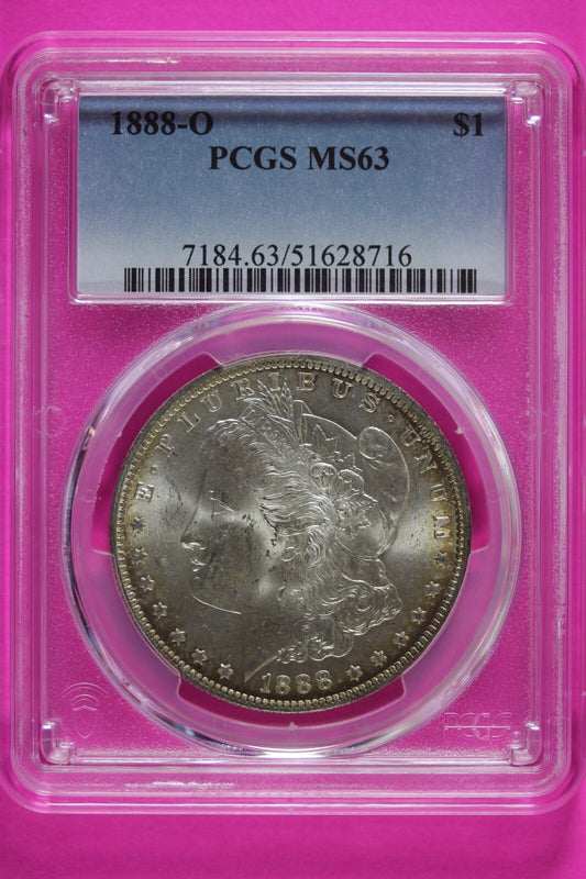 Toned 1888 O MS 63 Liberty Morgan Silver Dollar PCGS Certified Graded Slab 918