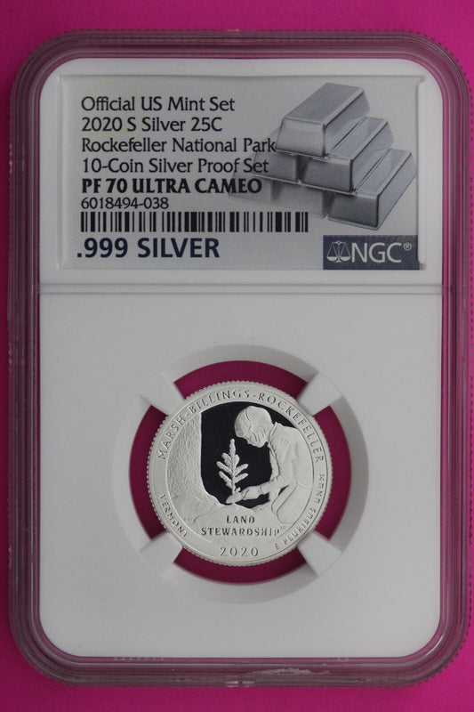 2020 S  PF 70 Silver Quarter Rockefeller National Park NGC From Mint Set 430