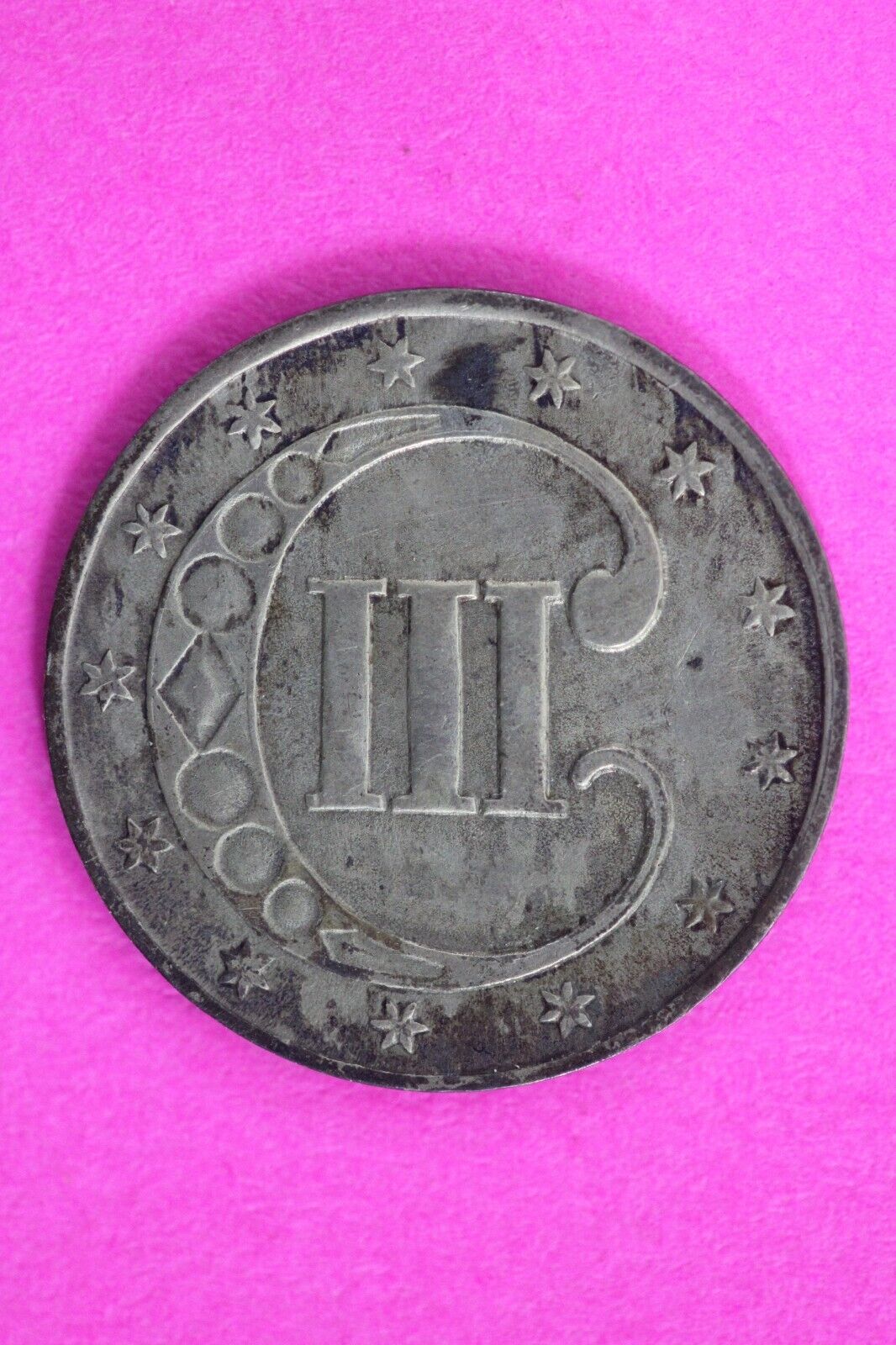 Double Date High Grade 1853 Trime 3 Three Cent Silver Dime Semi Key Coin 121