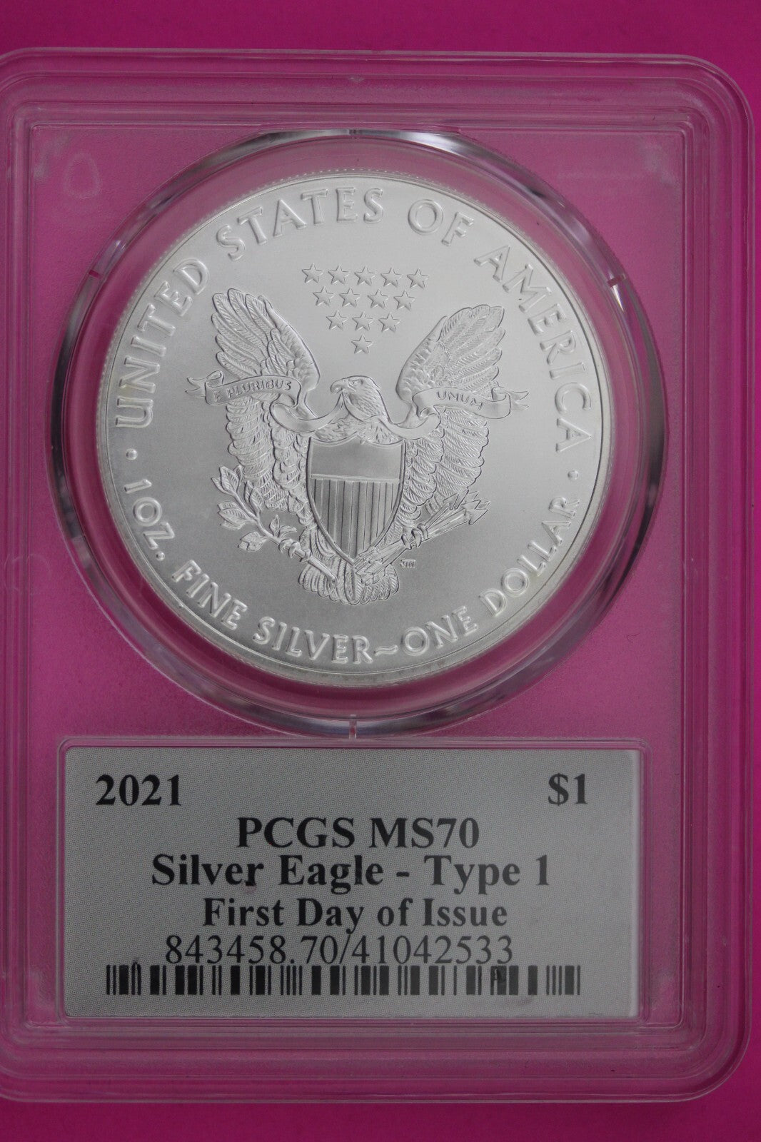 2021 T1 MS 70 Silver Eagle Thomas Cleveland PCGS Certified Graded Authentic 621