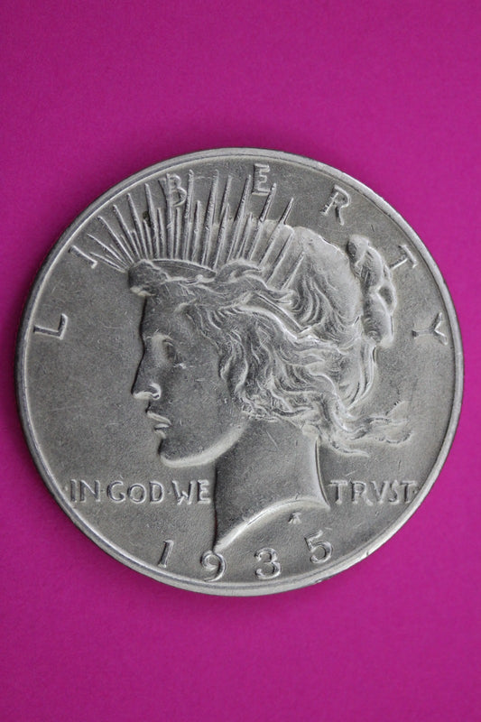 High Grade 1935 P Peace Liberty Silver Dollar Guaranteed Authentic Coin 1651