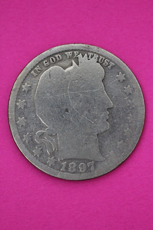 1897 O Barber Liberty Silver Quarter Scarce Semi Key Date New Orleans Mint 78