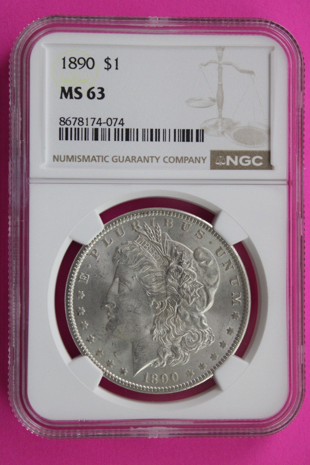 1890 P MS 63 Liberty Morgan Silver Dollar NGC Certified Graded Authentic 830