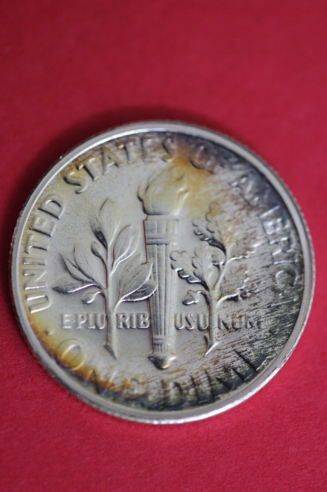 Rainbow Toned 1955 Silver Proof Roosevelt Dime Exact Coin Pictured OCE 43