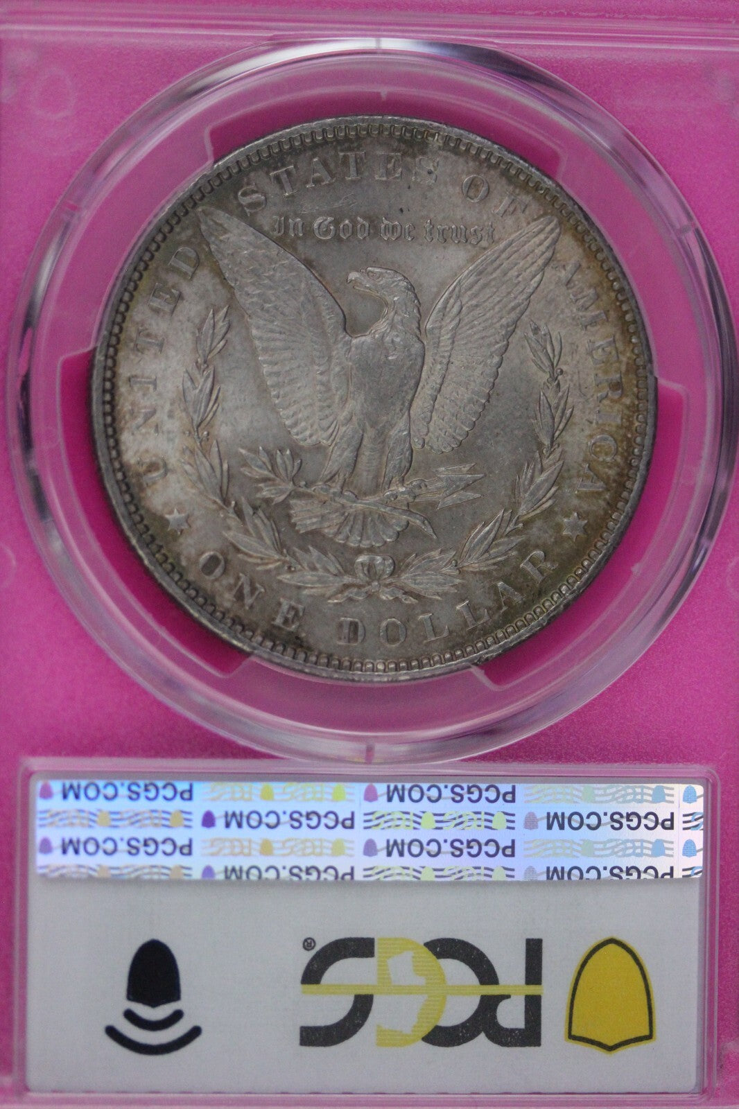 Toned 1888 P MS 63 Morgan Liberty Silver Dollar PCGS Certified Slab 32