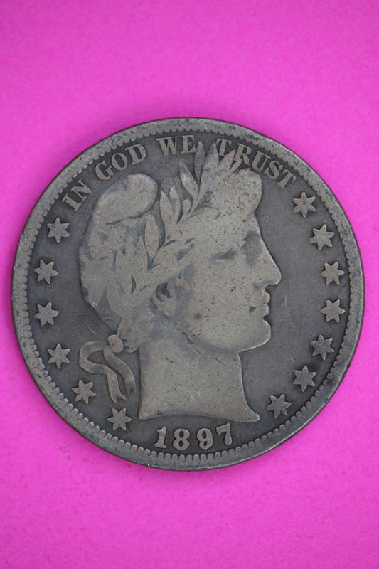 1897 O Barber Liberty Half Dollar Silver Guaranteed Authentic Genuine Coin 2909