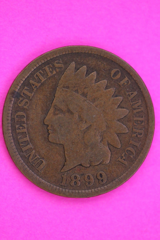 1899 1 Over 1 Snow 18 Indian Head Cent Penny Scarce Type Exact Coin Shown 341