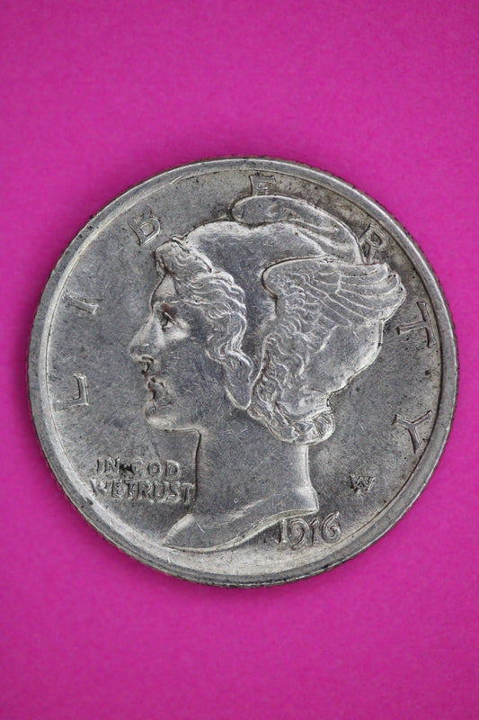 High Grade 1916 P Mercury Dime Guaranteed Authentic & Genuine Silver Coin 2606