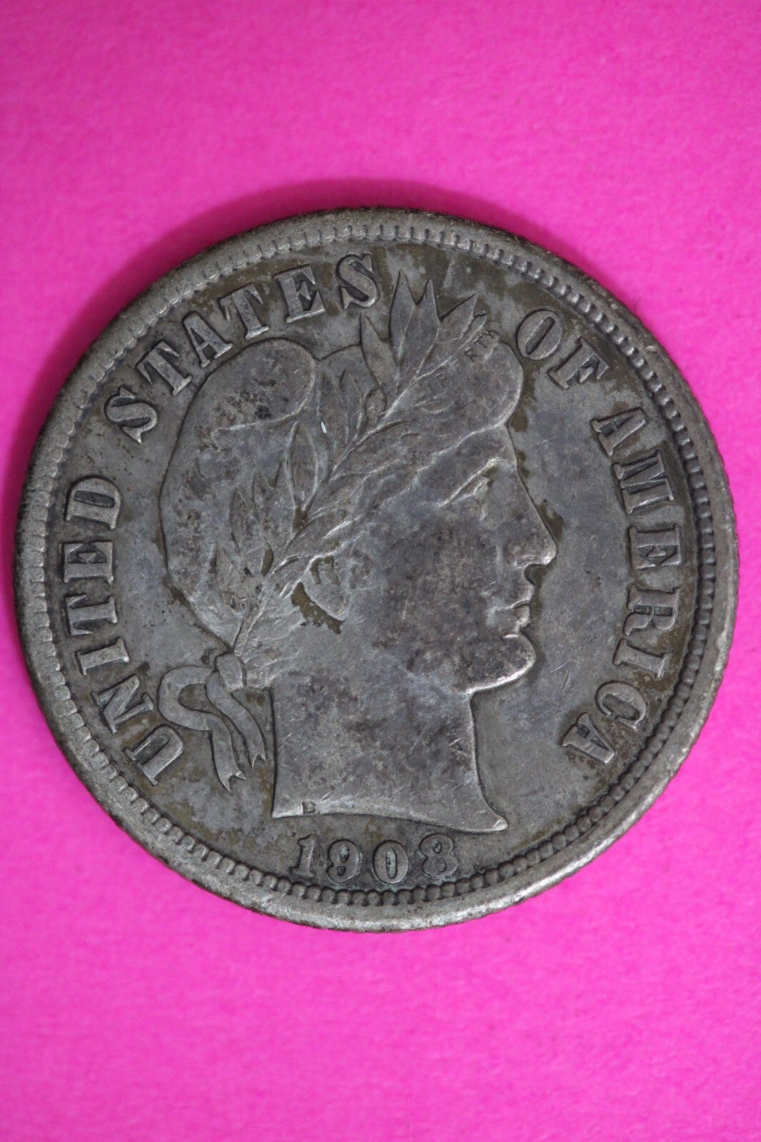 High Grade 1908 S Barber Liberty Dime Scarce Semi Key Date Silver Coin 45