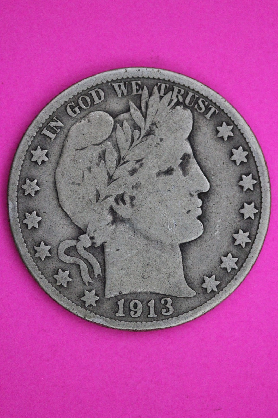 1913 S Barber Liberty Silver Half Dollar Guaranteed Authentic Genuine Coin 2331