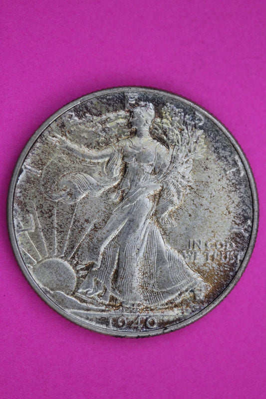 High Grade 1940 P Walking Liberty Silver Half Dollar Guaranteed Authentic 1018