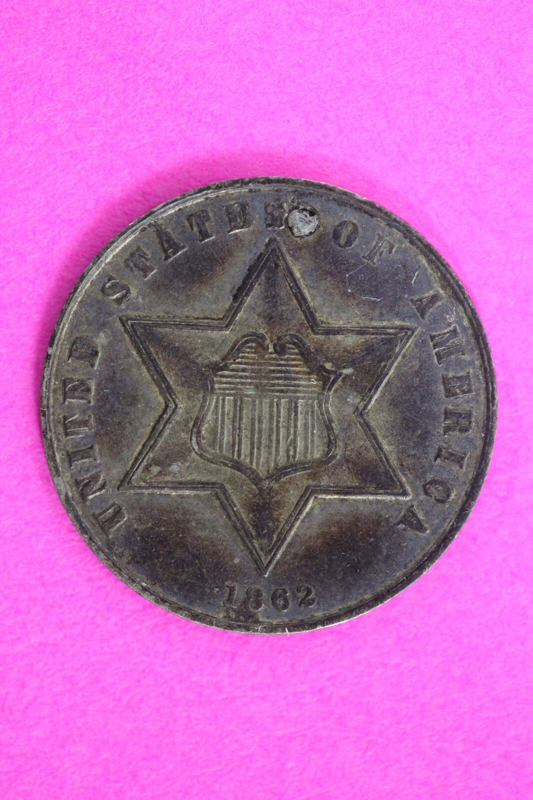 High Grade 1862 Trime 3 Three Cent Silver Dime Rare  Semi Key Date Coin 134