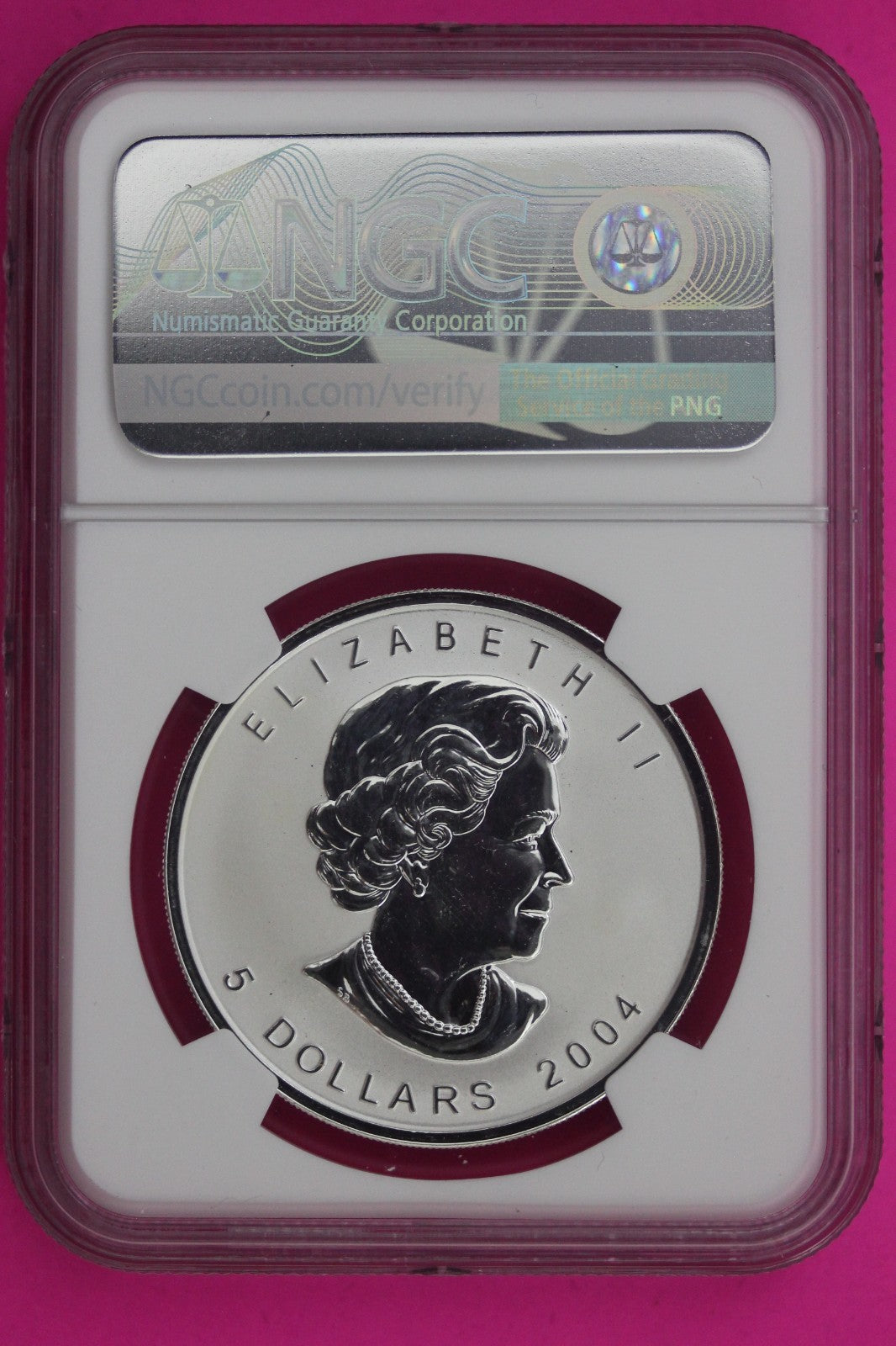 2004 SP 65 Canada D Day Privy Maple Leaf $5 NGC Certified Authentic Slab 1305