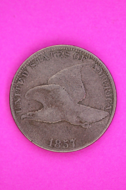 1857 Flying Eagle Cent Penny Exact Scarce Early Tpe Coin In The Pictures 74