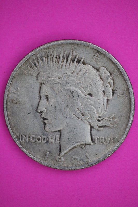 1921 P Peace Liberty Silver Dollar Guaranteed Authentic & Genuine Coin 2604