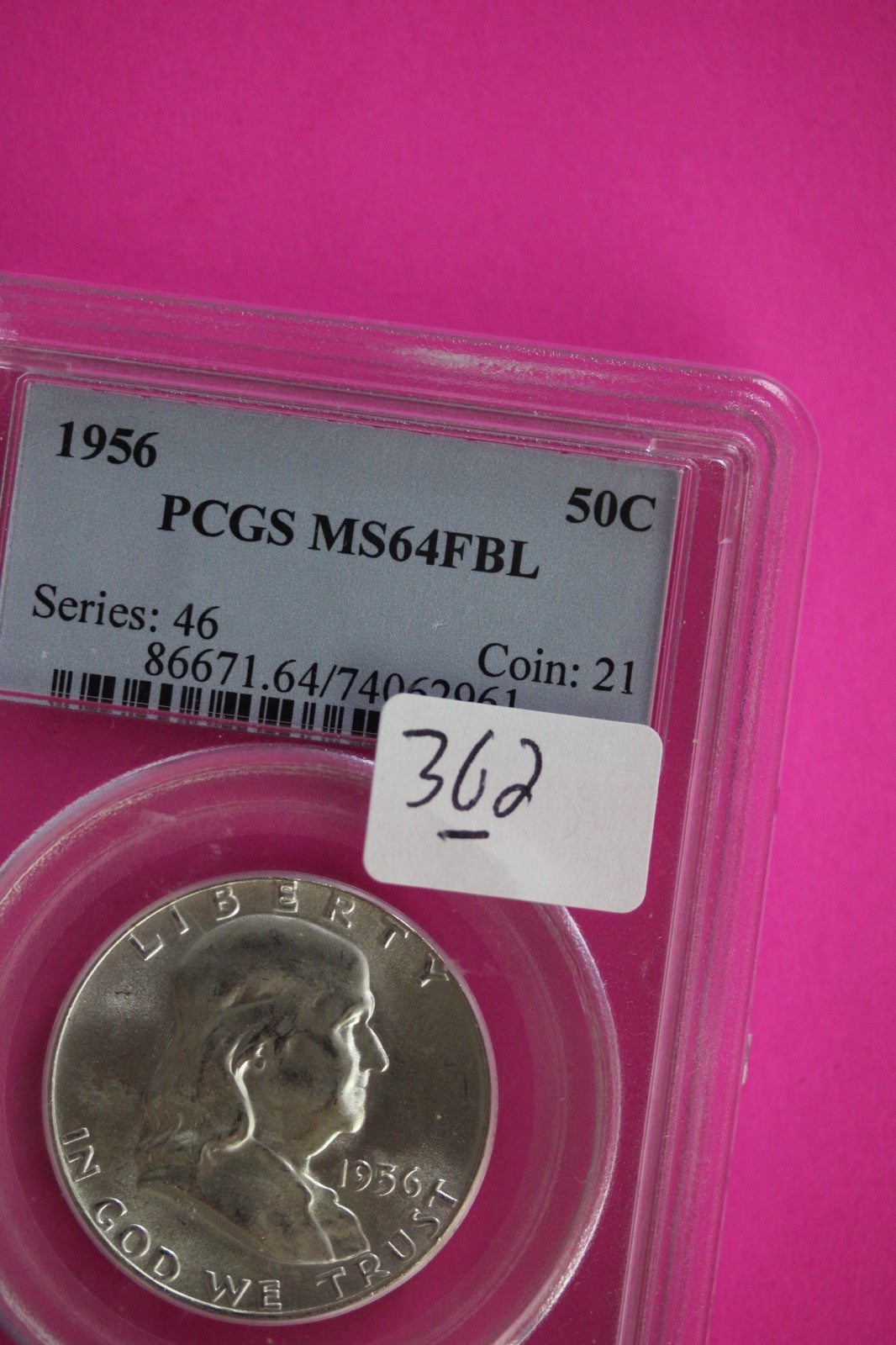 Full Bell Lines 1956 P MS 64 FBL Ben Franklin Half Dollar Silver Coin PCGS 362