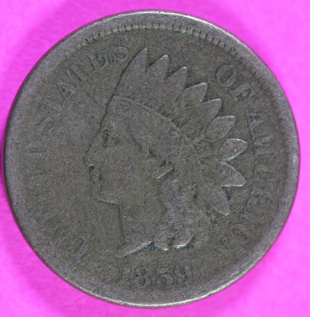 1859 Copper Nickel Indian Head Cent Penny Rare Type Coin Exact Coin Pictured 278