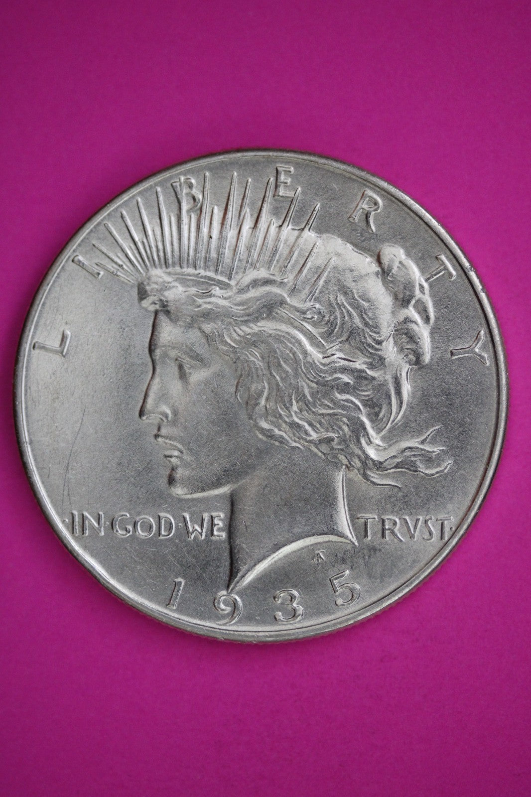 1935 P Peace Lady Liberty Semi Key Date Silver Dollar Guaranteed Authentic 2713