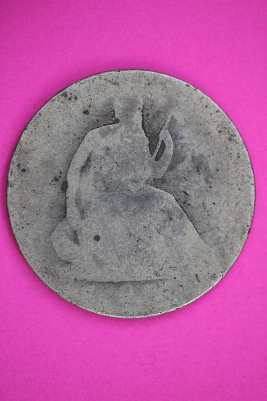 No Date Seated Liberty Half Dollar Silver Exact Coin Shown Low Grade Filler 2797