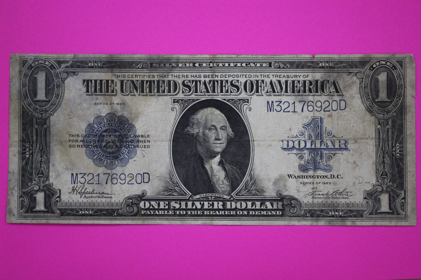 1923 $1 One Dollar Silver Certificate FR 237 Guaranteed Authentic & Genuine 33