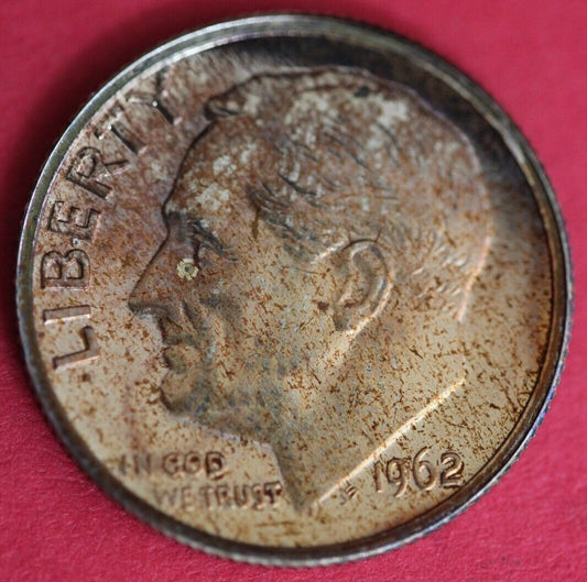Toned 1962 Silver Proof Roosevelt Dime Exact Coin Shown  64