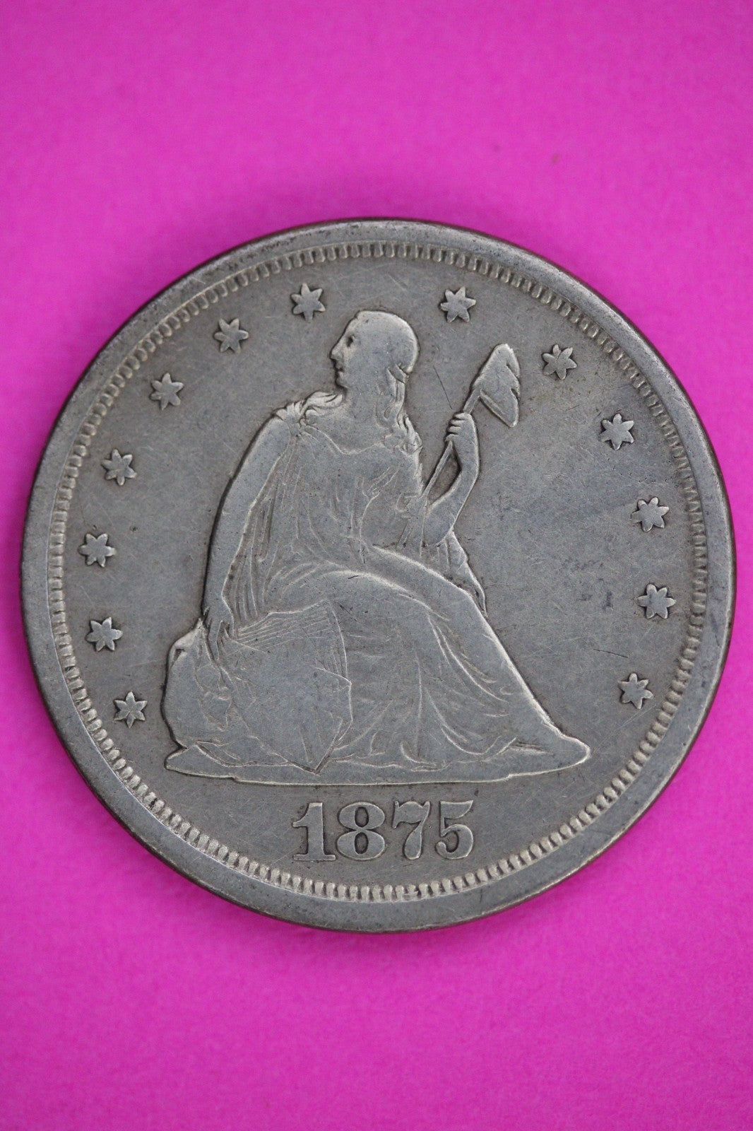 1875 S 20 Twenty Cent Silver Coin Guaranteed Authentic & Genuine USA Seller 2928