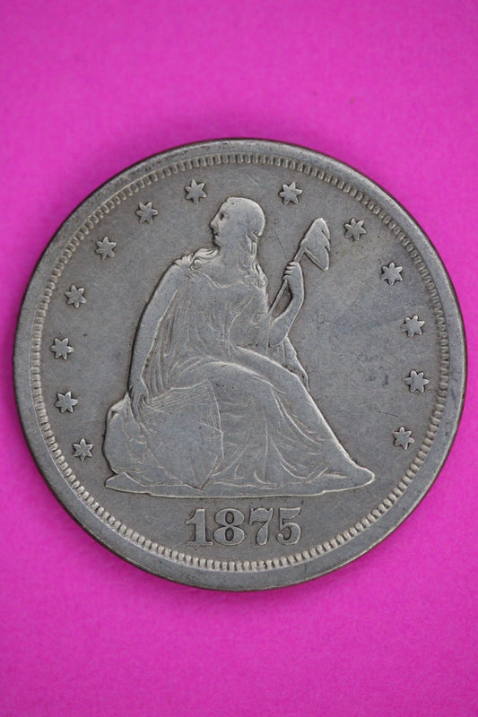 1875 S 20 Twenty Cent Silver Coin Guaranteed Authentic & Genuine USA Seller 2928