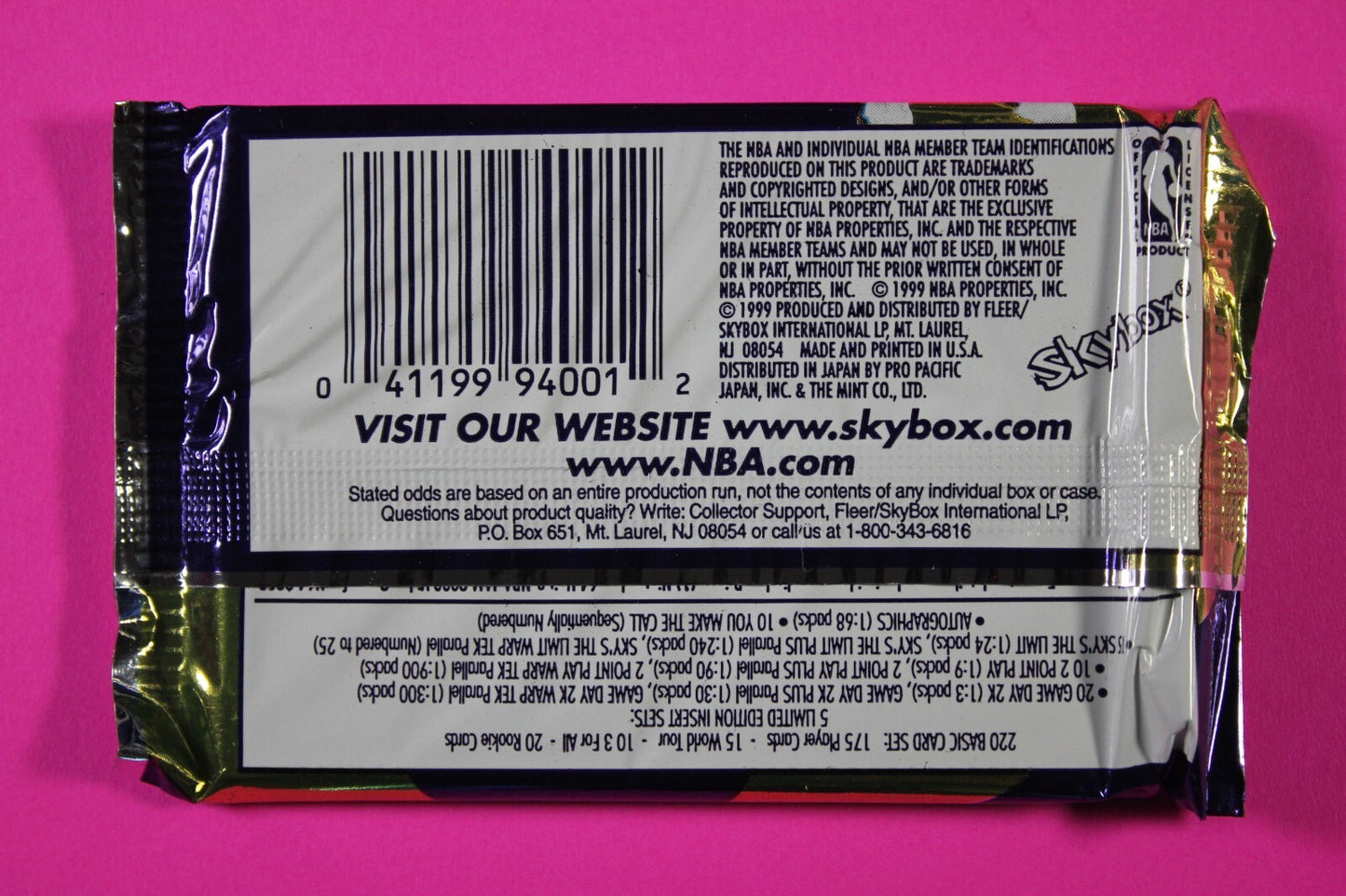 Rare 1999-2000 Skybox Dominion NBA Basketball Retail Pack Exact Pack In Pic 6028