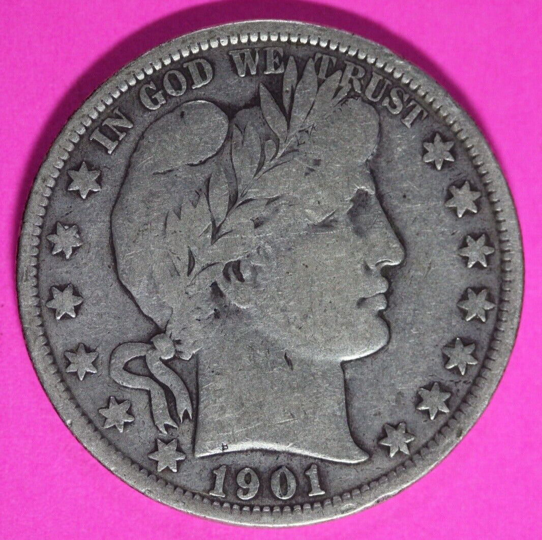 1901 P Barber Liberty Half Dollar Scarce Semi Key Date Coin Philadelphia 242