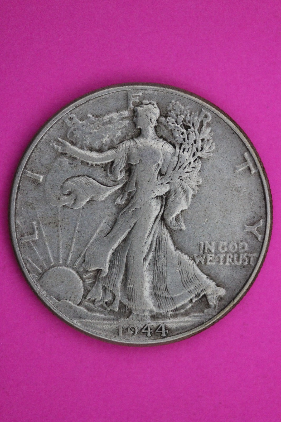 1944 P Walking Liberty Walker Half Dollar Missing Designors Initials Coin 0375N