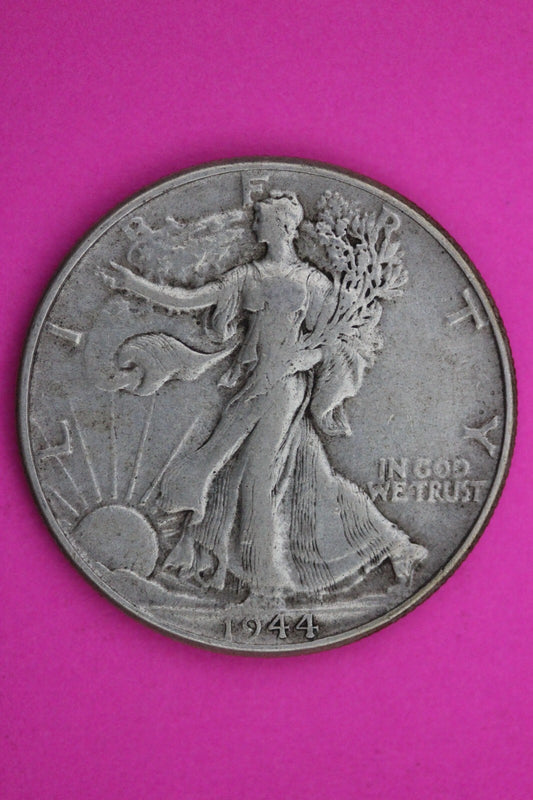 1944 P Walking Liberty Walker Half Dollar Missing Designors Initials Coin 0375N