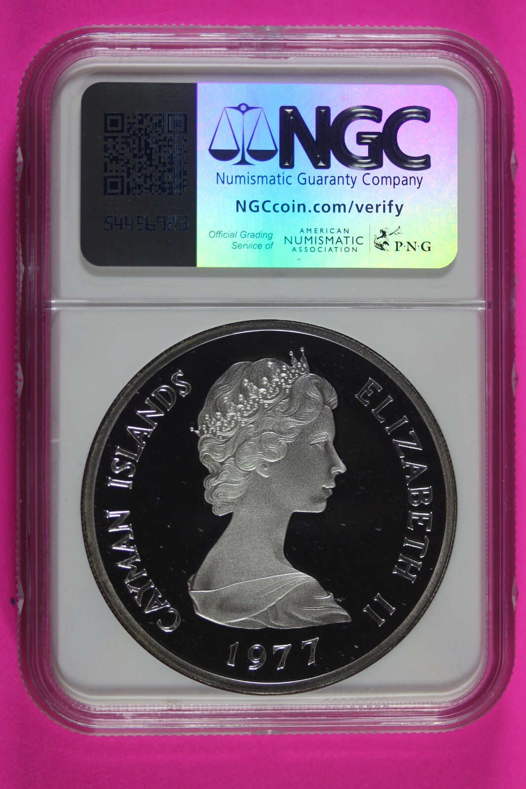 Top Pop 1977 PF 69 Cayman Islands Victoria $25 Dollars Silver Coin NGC Slab 540