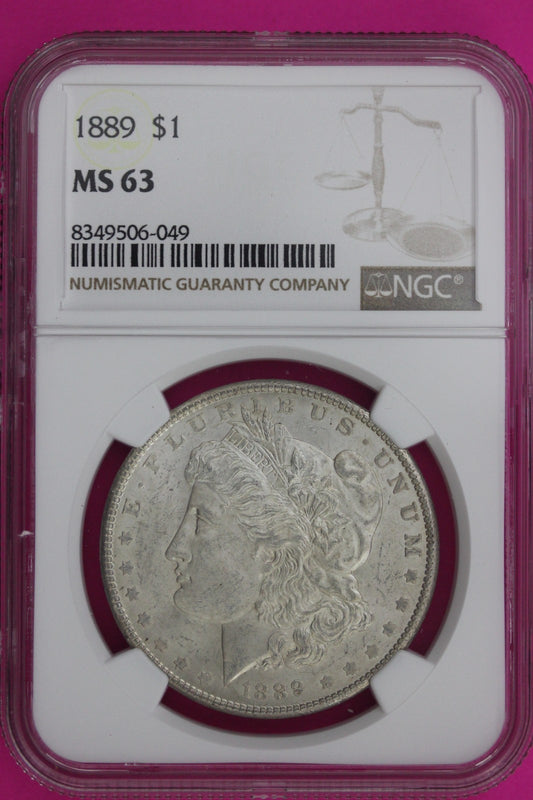 1889 P MS 63 Liberty Morgan Silver Dollar NGC Certified Graded Authentic 1037