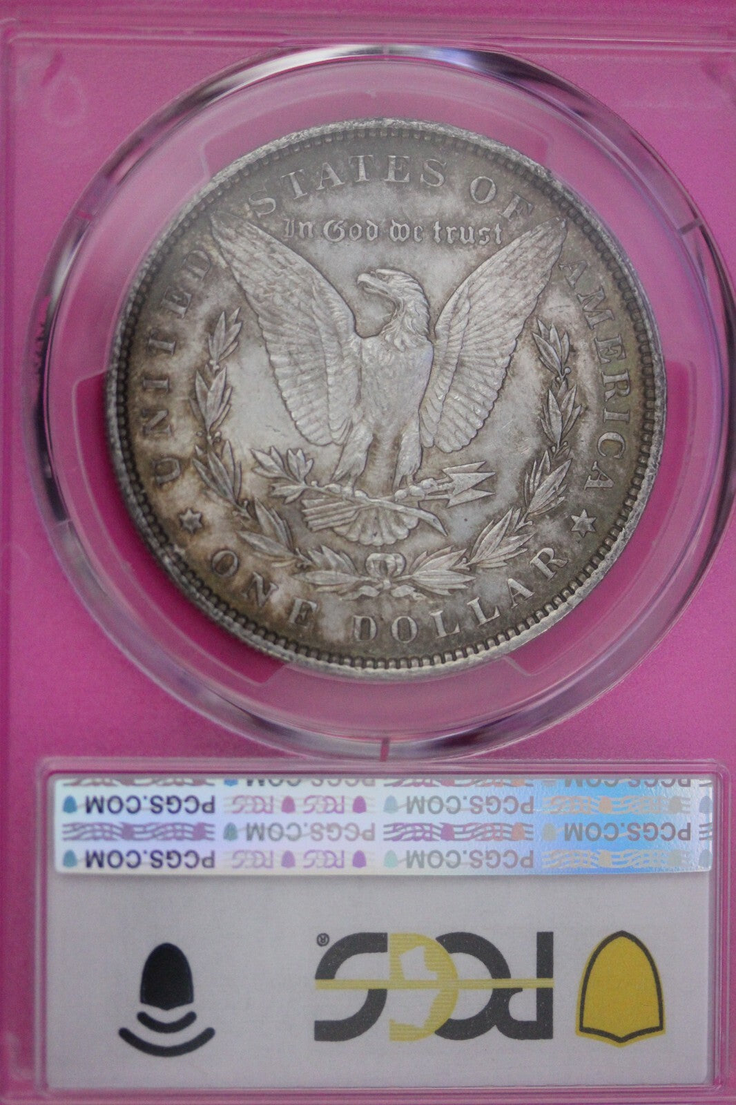 Toned 1896 P MS 62 Morgan Liberty Silver Dollar PCGS Certified Slab 12