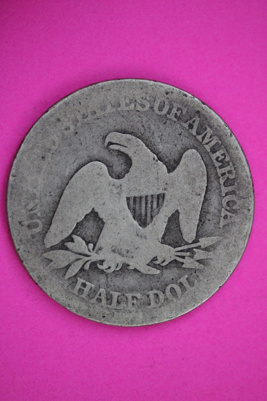 No Date Seated Liberty Half Dollar Silver Exact Coin Shown Low Grade Filler 2797