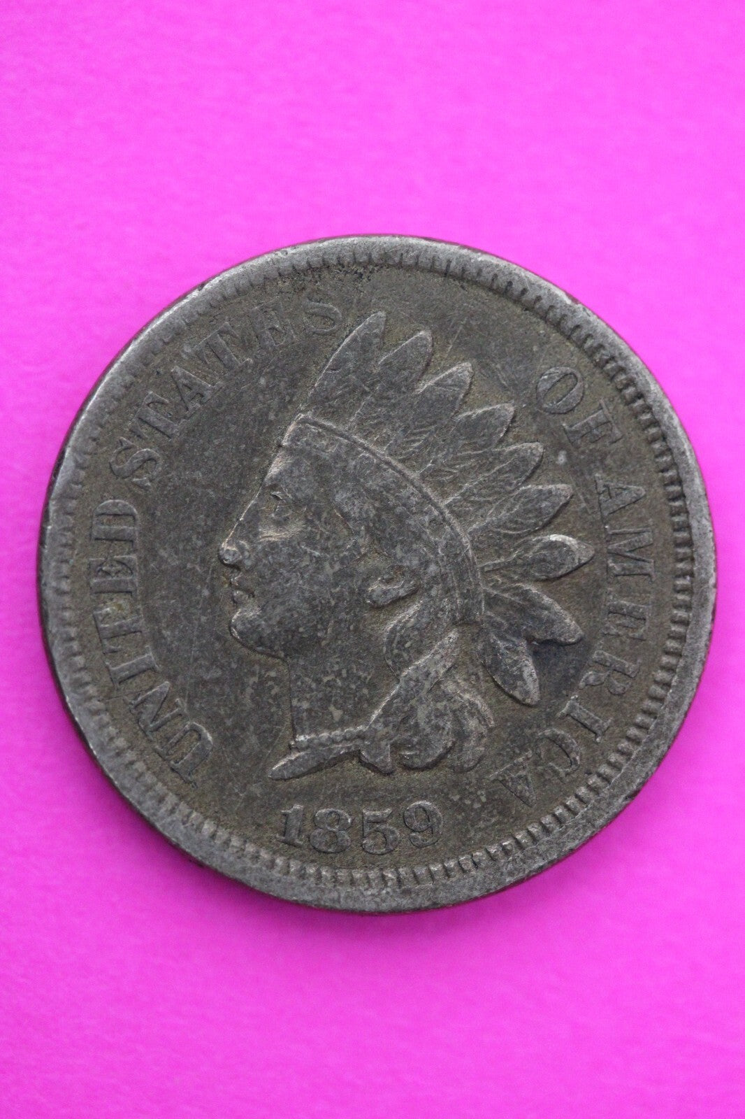 1859 Copper Nickel Indian Head Cent Penny Exact Early Type Coin Pictured 31