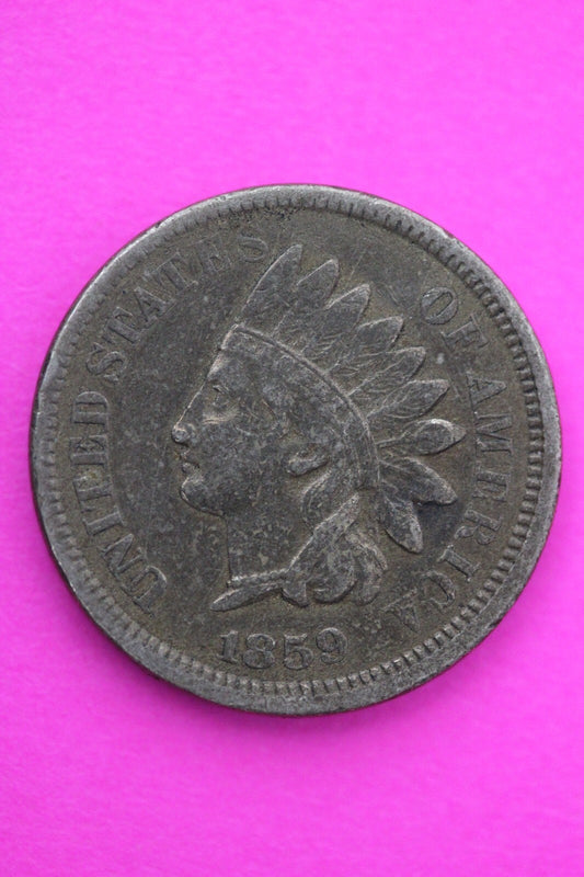 1859 Copper Nickel Indian Head Cent Penny Exact Early Type Coin Pictured 31