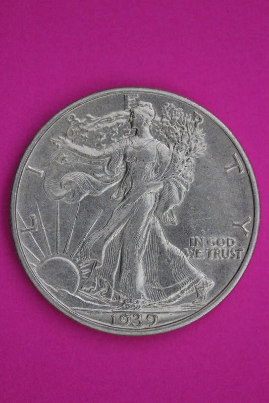 High Grade 1939 P Walking Liberty Silver Half Dollar Guaranteed Authentic 1334