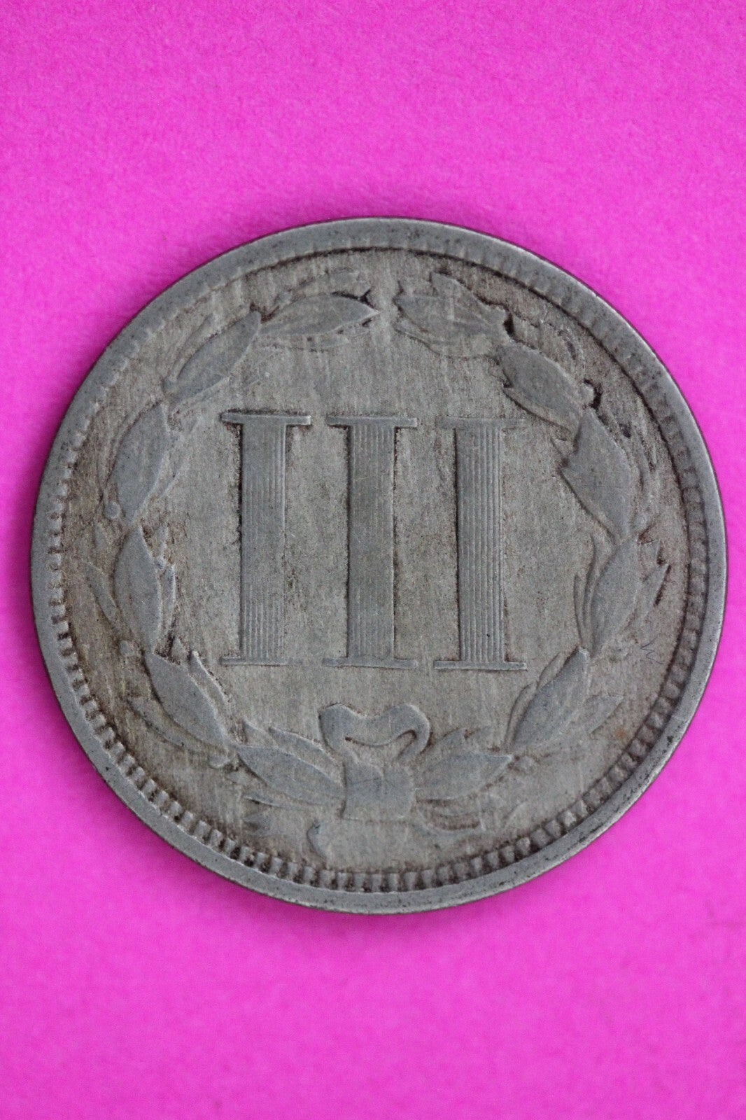 1869 Three 3 Cent Nickel Scarce Type Coin Guaranteed Authentic & Genuine 0721N