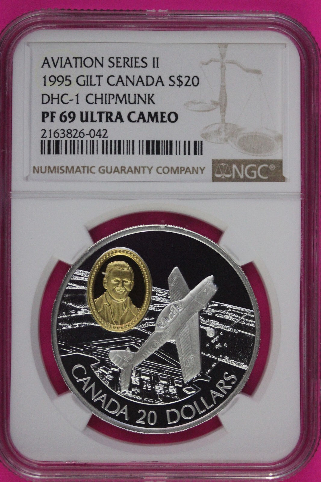 1995 PF 69 Ultra Cameo Canada Aviation Series DHC-1 Chipmunk 20 D NGC Slab 1059