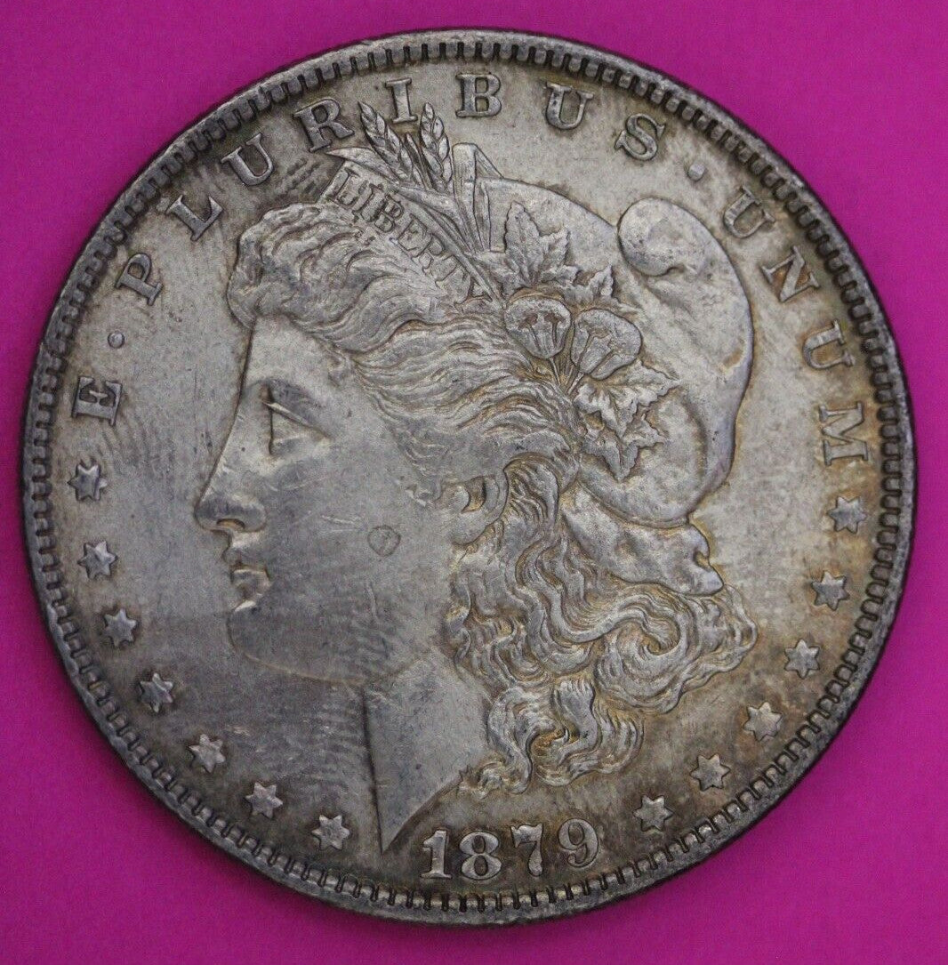 Rainbow Toned 1879 P Morgan Liberty Silver Dollar Coin Philadelphia Mint 358